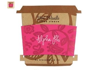 Alpha Phi Fabric Coffee Sleeve, RETRO, RETIRED, LICENSED - Picture 1 of 1