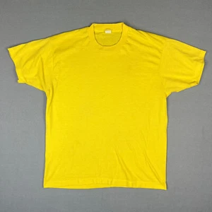 Vintage leeres gelbes T-Shirt passt Medium 1980er dünne Baumwollmischung Bildschirm Sterne USA - Bild 1 von 9