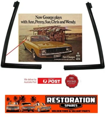 CHRYSLER VJ VK CL CHARGER LH & RH FLIP OUT WINDOW REAR QUARTER GLASS SEALS (2) - image 1 of 3