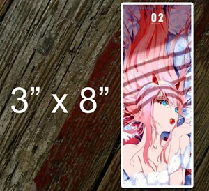 Zero two 002 vertical vibrant franxx pink hair vinyl bumper sticker car decal  - Bild 1 von 2