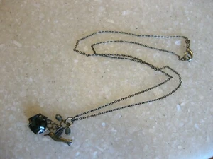 Group of Charms, Beads on 20” Chain Necklace / Hummingbird, Blue Stone FREE SHIP - Picture 1 of 5