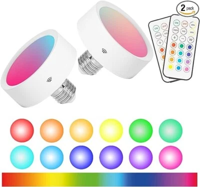 Ghiuop 2 Pack Battery Operated Light Bulbs with Remote, 13 Color RGB 3AA Battery - Image 1 of 3
