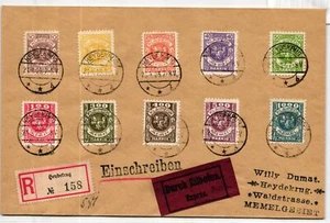 Memel 141-150 on letter sentence letter on express R. letter HEYDEKRUG #JM893 - Picture 1 of 2