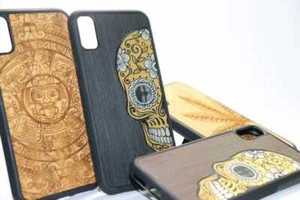 Mexican Wood Mobile Phone iPhone Case X Xs Max 8 Plus Sugar Skull Aztec Calendar - Picture 1 of 7