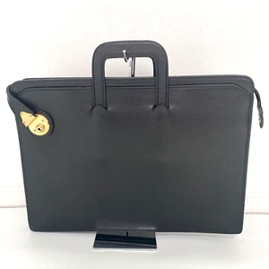 Burberry Leather Black Briefcase Business Bag - Picture 1 of 17