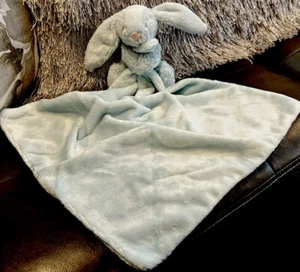 Jellycat Bashful Beau Bunny Soother Blanket Blue Baby Lovey Retired NEW - Picture 1 of 6