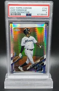 2021 Topps Chrome #144 Jazz Chisholm Prism Refractor PSA 9 Mint RC Rookie Marlin - Picture 1 of 2
