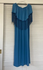 Curations Caravan Maxi  blue tassel dress size XL - Picture 1 of 6