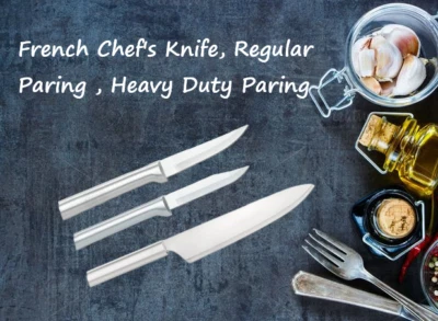 Rada 3pc Set French Chef knife, Regular Paring, Heavy Duty Paring(Silver Handle) - Imagem 1 de 4