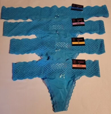 Panty Tanga Mujer No Boundaries Micro Encaje Azul Malibú - ELECCIÓN DE TALLA Foto 1 de 3