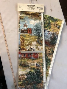 Vintage Sampler Stoff 1970er COPR Muster Top Farm von Albert Hubbell Scotchguard - Bild 1 von 7