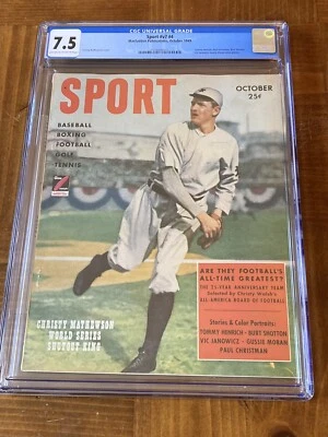 Christy Mathewson Sport CGC 7.5 OW/W (NY Giants HOF 1936)-Not Sports Illustrated - Image 1 of 4