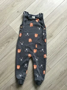 MAYBE BABY gorgeous baby boys grey bear print dungarees - 12-18 m - Picture 1 of 2