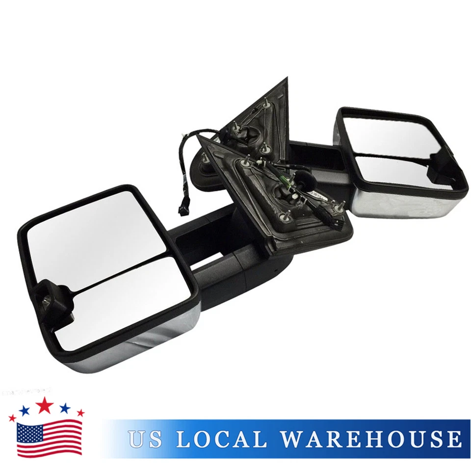 Power Heated LED Signal Tow Mirrors For 2014-2018 Chevy GMC 1500 2500 HD Dynamic - Image 1 of 4