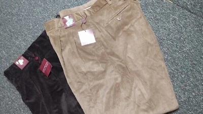Lote de 2 Pantalones Sears Covington Hombre 42x30 Perfectos Plisados Pana Marrón y Tostado Foto 1 de 4