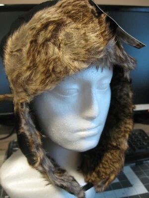 John Boy Trapper Bomber Hunting Hat - Faux Fur Headwear - Black - OSFM - Image 1 of 4