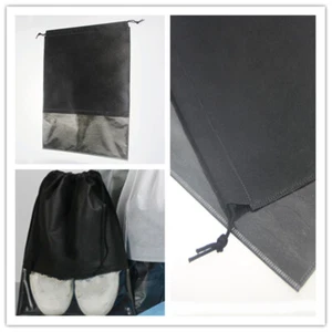 Travel Storage Pouch Portable Shoes Bag Drawstring Dust Bags Clear Non-woven 12X - Picture 1 of 5