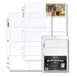 Lot 10 Pack 200pc BCW Pro 8-Pocket Coupon Holders Pages Trading Card Binders 4x2 - Picture 1 of 1
