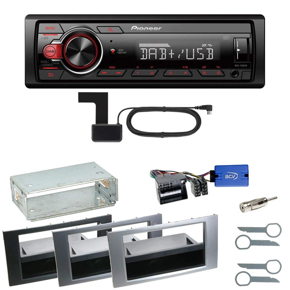 Pioneer MVH-130DAB Digitalradio USB Einbauset für Ford Focus C-Max Fiesta Transi - Bild 1 von 1