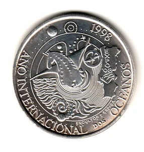PORTUGAL 1000 escudos plata 1998 S/C AÑO INTERNACIONAL DOS OCEANOS - Imagen 1 de 2