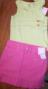 Skirt Set Pink Gymboree 2pc Rhinestone Spring Green Tank size 4 New - Picture 1 of 4
