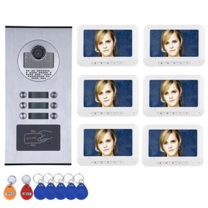 Smart 6 Apartment 7" Color TFT LCD Video Intercomunicador Sistema RFID IR - Imagen 1 de 8