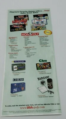 Juegos de mesa Monopoly 2001 solo forma de pedido Star Trek Nascar Las Vegas Yankees Met Foto 1 de 4