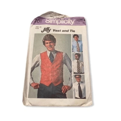 Vintage Men's Vest and Tie Pattern - Image 1 of 2
