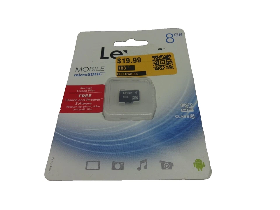 Lexar Mobile Micro SDHC 8 GB Class 10 Recover Erased Files New Sealed (LY) - Image 1 of 2