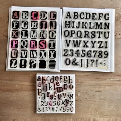 Lote de 3 estampillas de My Acrylix, alfabeto, adoquines, minúsculas cerca de mi corazón Foto 1 de 4