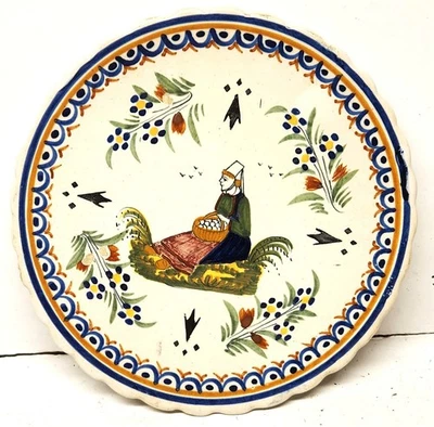 Vintage Henriot Quimper France  6" Plate # 83 - Image 1 of 2