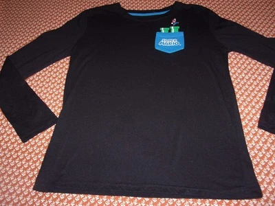 Boys SUPER MARIO Long Sleeve Black T-shirt sz XL - Image 1 of 4