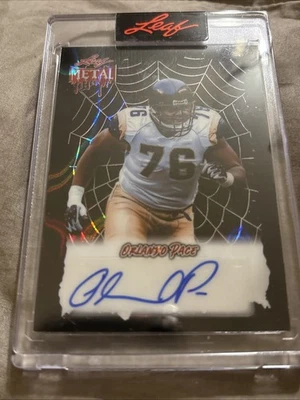 2025 Leaf Metal Halloween ORLANDO PACE RAMS Auto /3 SPIDER WEB REFRACTOR HOF’er! - Image 1 of 4