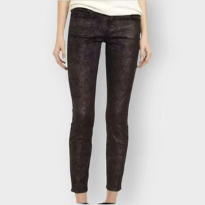 Aktuelle Elliott The Stiletto Jeans Silberfolie Lederoptik Schwarz Cropped 28 - Bild 1 von 10