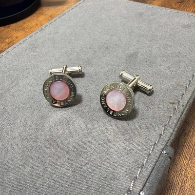 Gemelos Montblanc Redondos Rosa Plata Madreperla Acero Bola Devolución Foto 1 de 4