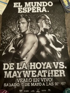 Original Vintage Floyd Mayweather vs Oscar de la Hoya Spanish Fight Poster 27x40 - Picture 1 of 1