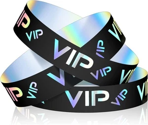 Teling Pack 500 Pulseras de Plástico VIP Pulseras Fiesta para Eventos Negras - Imagen 1 de 6