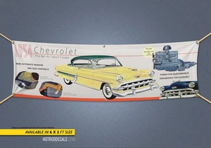 1954 Chevrole Dealer Garage Banner Hot Rod Belair Sport Coupe GM Chevy - Bild 1 von 3