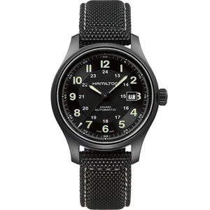 Hamilton Khaki Field Automatic Titanium Black Rubber Strap Men's Watch H70575733 - Picture 1 of 12
