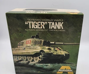 Original Vintage Aurora Tiger Battle Tank 1/48 scale model kit BOX ONLY - Picture 1 of 4