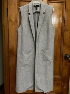 Forever 21: Size L Women’s Long Vest Grey Tailored As New in Excellent conditio - Picture 1 of 8