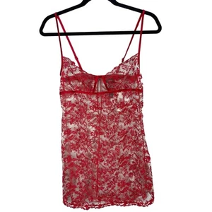 Nuevo Vestido La Perla Talla 1 XSpequeño Rojo Encaje Chemise Sin Mangas Cortes Correas de Espagueti - Imagen 1 de 13