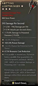 🔥Diablo 4 Season 9 ⭐4GA Rotting Lightbringer 580 - Picture 1 of 2