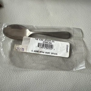 NWT Williamsburg Queen Anne by Kirk Stieff Sterling Silver Baby Spoon 4 3/8" - Picture 1 of 4