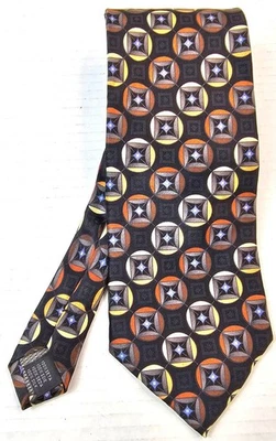 Corbata de seda Kilburne & Finch grande y alta para hombre con patrón geométrico 72x3,75 Foto 1 de 4