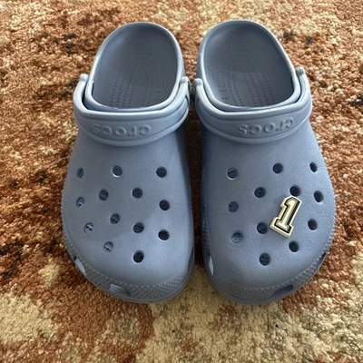 Zuecos clásicos Crocs cómodos sin cordones zapatos informales unisex azules talla hombres 7 mujeres 9 Foto 1 de 4