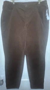 Talbots Size 18 Brown Chocolate High-Waist Skinny-Leg Corduroy Jegging Pants NWT - Picture 1 of 11