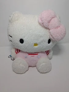 Fuzzy Sanrio 7” Hello Kitty Plush Pink Overalls Round 1 with Tag - Picture 1 of 2