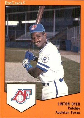 Linton Dyer 1989 ProCards Minor League T/S #867 RC Appleton Foxes *AutographDen* - Image 1 of 2