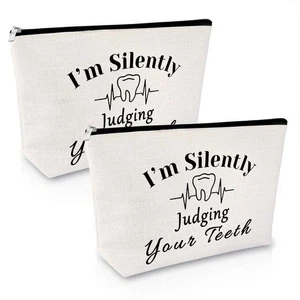 Sfodiary 2Pz Dentista Regali per Donna Borsa Trucco Igienista Dentale Apprezzatio... - Foto 1 di 7